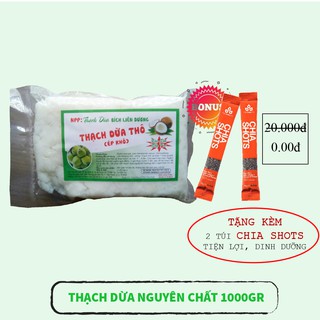 Thạch dừa nguyên chất đặc sản Bến Tre loại ngon túi 1kg kèm hương Vải thơm, bổ sung dinh dưỡng, giải nhiệt Golovinshop