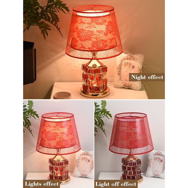 Hộ gia đình đơn giản hiện đại phong cách châu Âu Đèn bàn pha lê LED  phòng ngủ đèn ngủ nghiên cứu đèn trang trí đèn bàn đèn pha lê