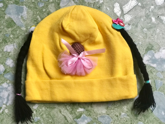 Nón sơ sinh bím tóc
