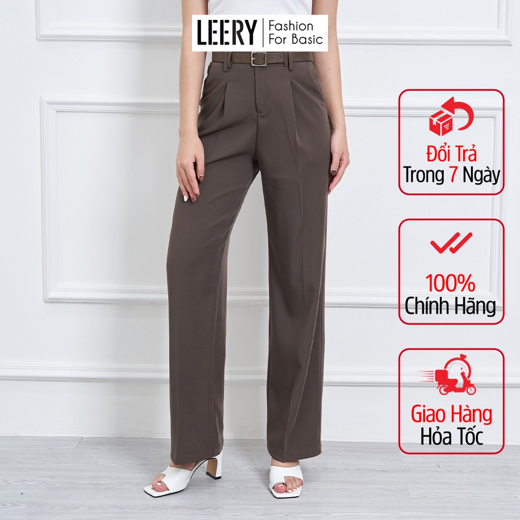 Quần suông lưng cao công sở nữ, thiết kế chất vải đẹp loại QS-02 - LEERY