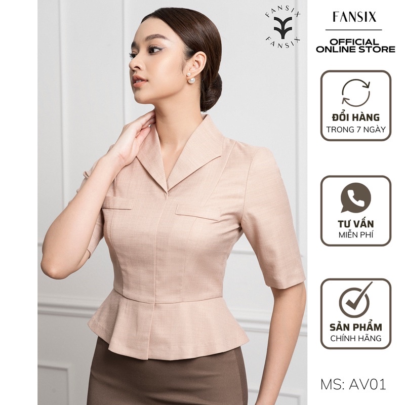 Áo sơ mi nữ cổ Vest FANSIX - AV01 vải sợi tre óng mịn, sang trọng