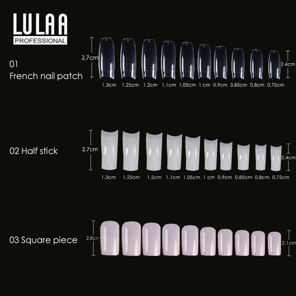 Set 100 móng tay giả ba màu tùy chọn trang trí tự nhiên