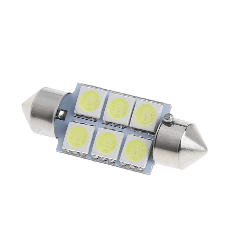 Bóng Đèn Trần 36MM 6-LED 5050 SMD DC 12V Ánh Sáng Trắng Dành Cho Ô Tô