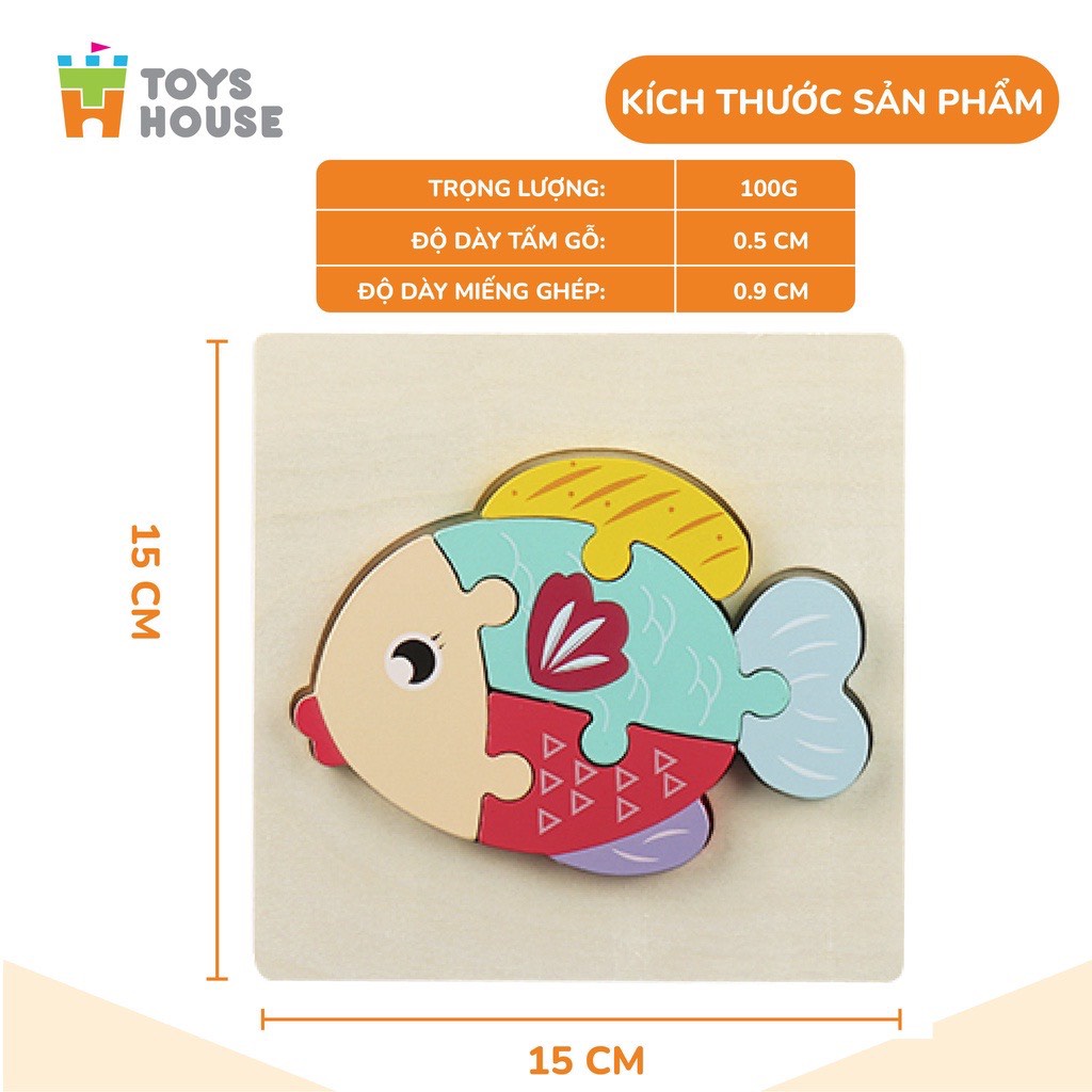 Đồ chơi ghép hình gỗ thông minh cho bé ToysHouse nhân vật hoạt hình ngộ nghĩnh, màu sắc đa dạng