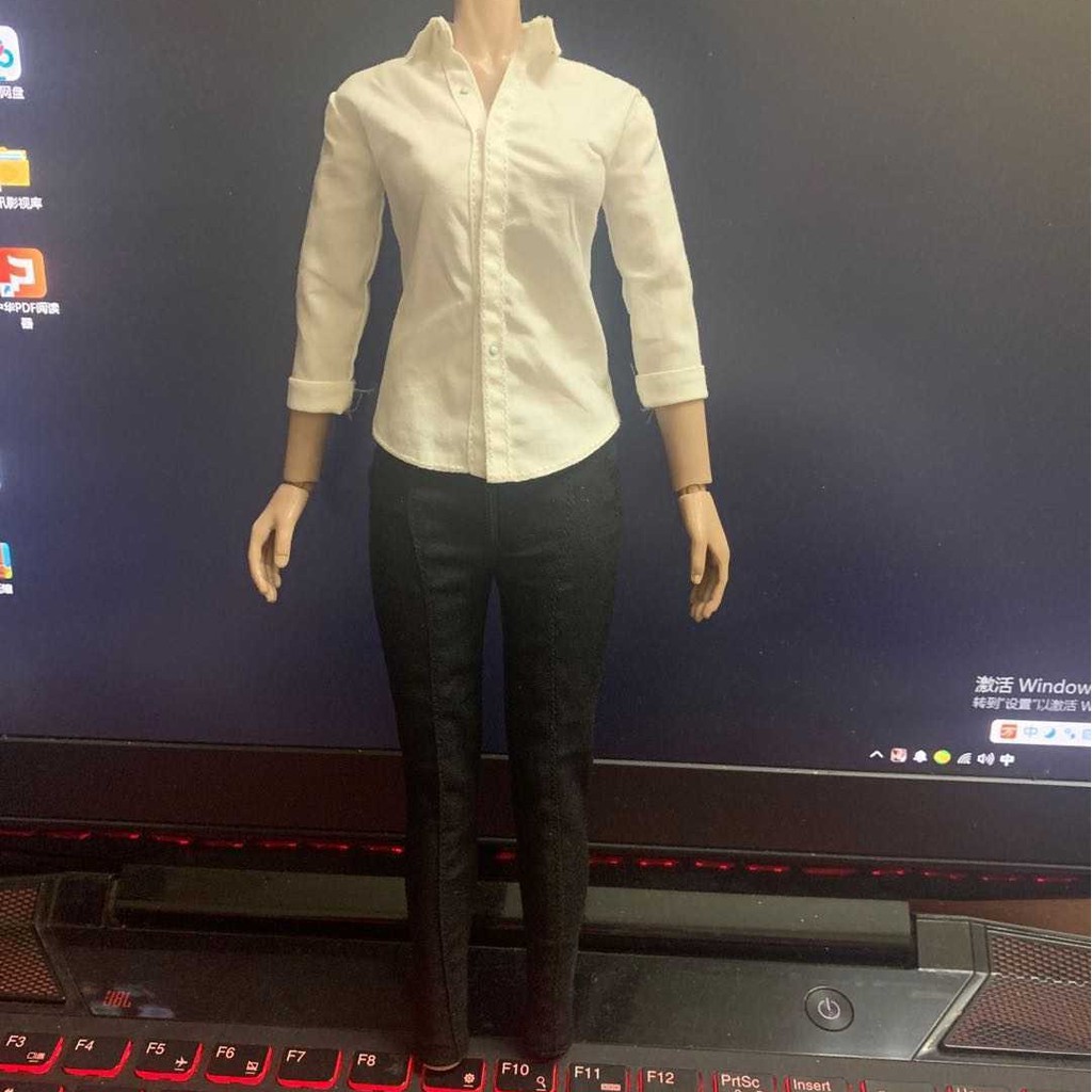 Bộ Áo Sơ Mi Trắng Và Quần Đen Tỉ Lệ 1/6 Cho Búp Bê 12"