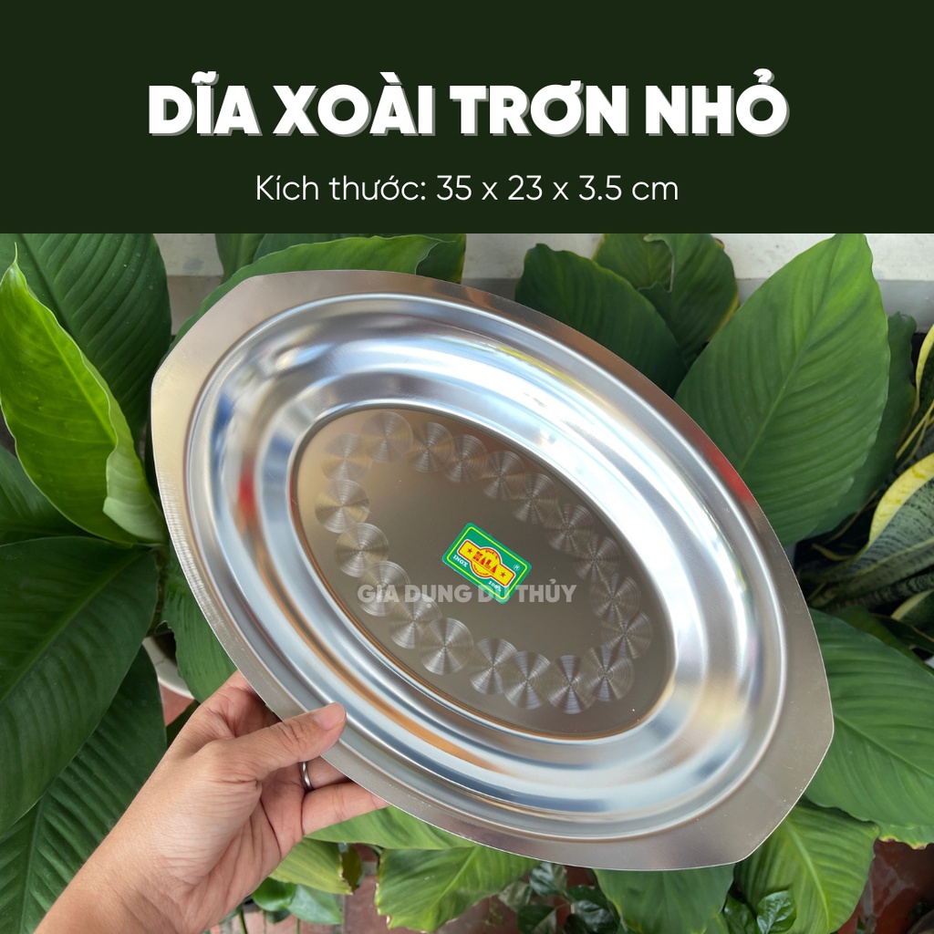 Dĩa hột xoài inox cao cấp nhỏ, lớn, cạn, sâu đủ loại, thiết kế dĩa hoa văn đẹp mắt sáng bóng của gia dụng Du Thủy