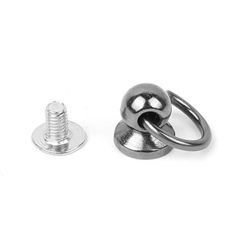 Set 10 đầu đinh tán đầu tròn bằng kim loại dùng làm đồ da handmade DIY