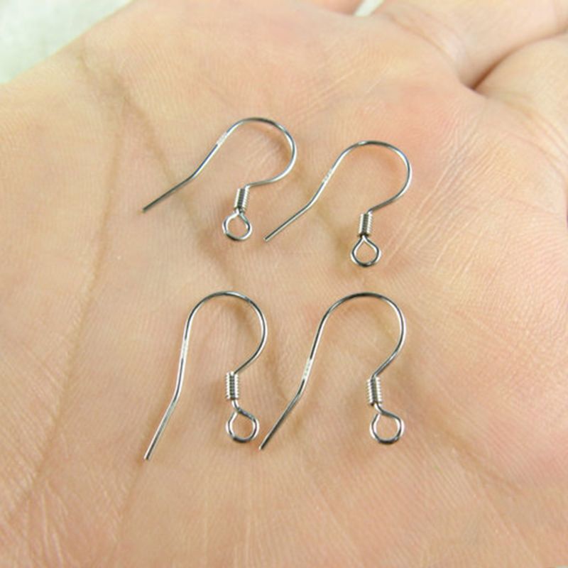 Khuyên tai bạc 925 dạng móc đính ngọc trai DIY