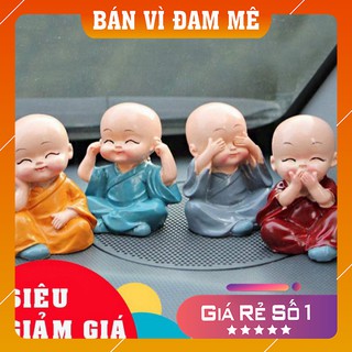Bộ Tượng Tứ Không ♥️FREESHIP♥️ Bộ Tượng 4 Chú Tiểu Tứ Đại Giai Không Mini Trang Trí