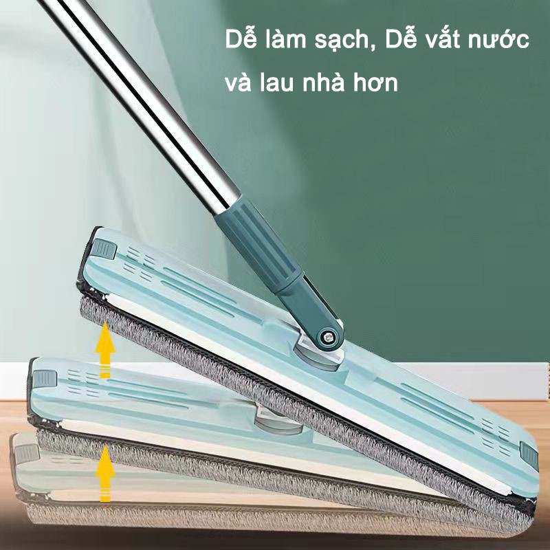 Bộ Chổi Lau Nhà Cây Lau Nhà Tự Vắt 360 Độ Chính Hãng Cao Cấp Tặng Kèm 2 Bông Lau (Kèm 2 tấm thảm lau)