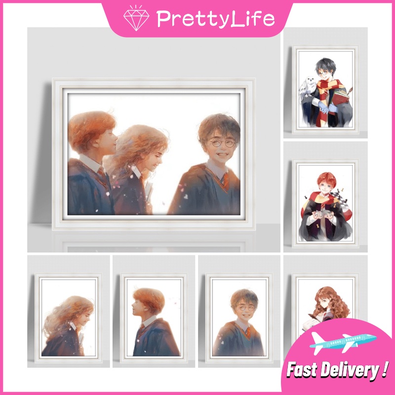 Tranh đính đá 5D tự làm hình Harry Potter 30x40cm/40x50cm trang trí nhà cửa