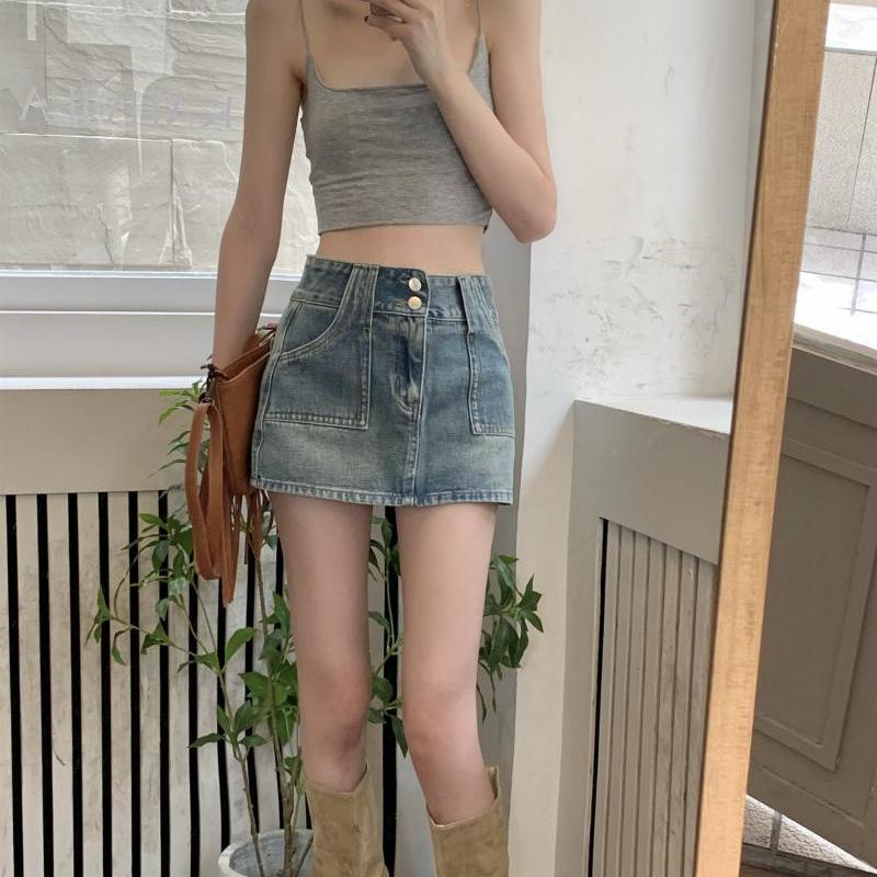 Chân Váy Jeans Chữ a Lưng Cao Thời Trang Cho Nữ