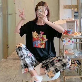 Bộ Ngủ Nữ Big Size Siêu Dễ Thương Áo Cộc Quần Dài