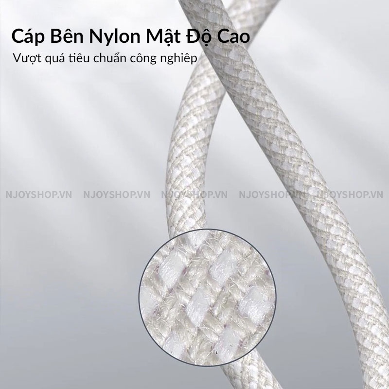 Cáp Sạc Nhanh Baseus Braided PD 20W Type C to Lightning Dây Dù Cho iPhone 11 Pro Max 12 Pro Max 13 Pro Max Njoyshop