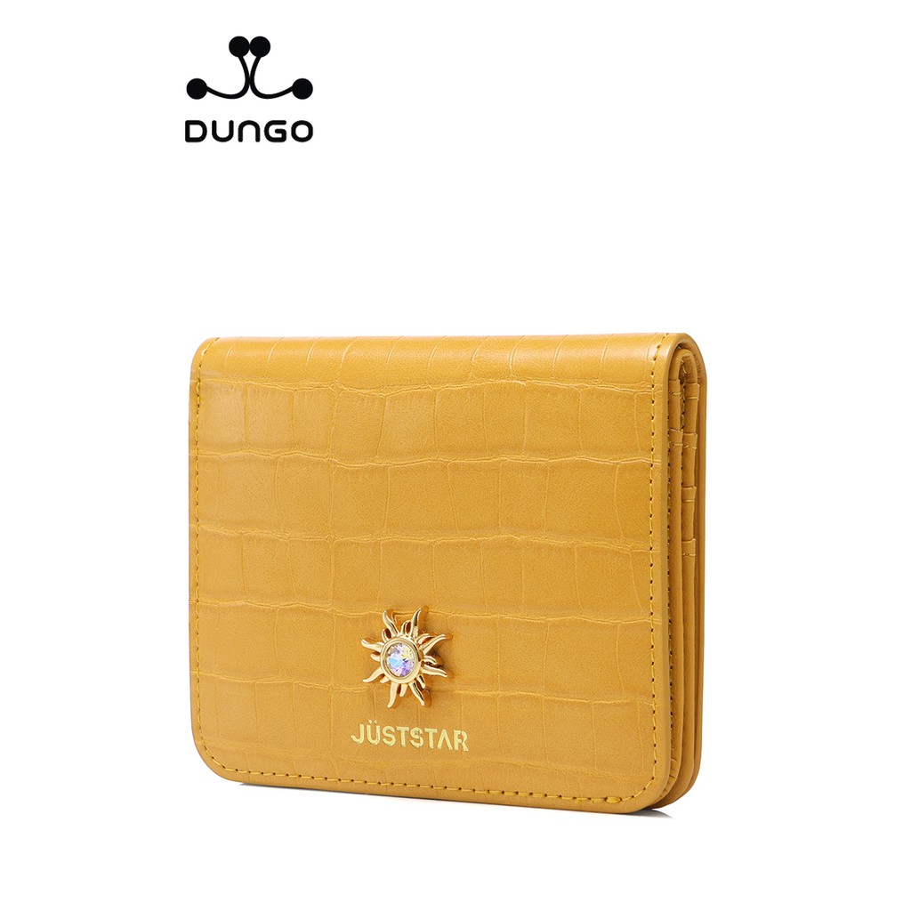 Ví Tiền JUST STAR Da Thật Mặt Trời Xanh Lá/ Vàng/ Trắng JU070705