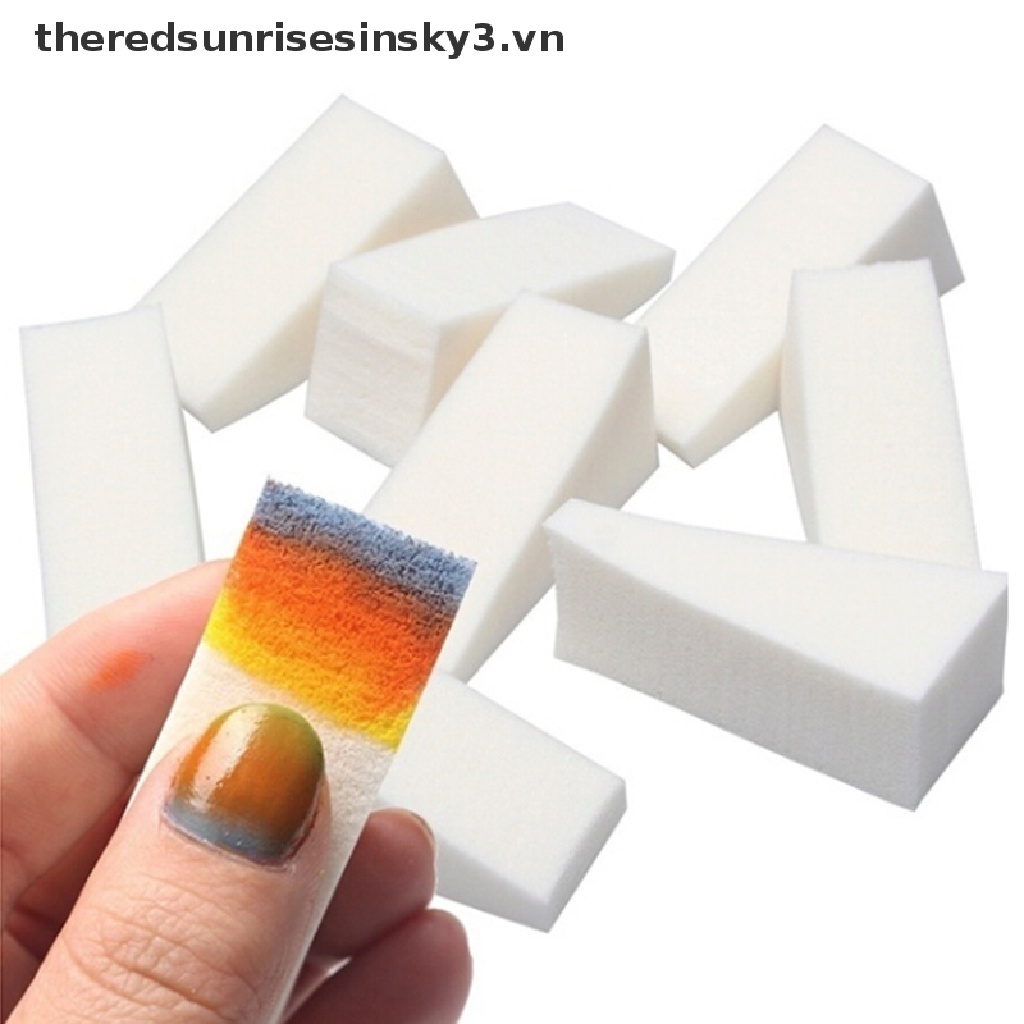 Set 10 Miếng Bọt Biển Hình Tam Giác Nhiều Màu Trang Trí Móng Tay