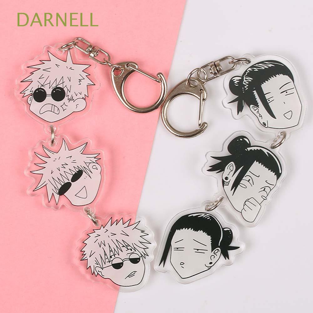 Móc khóa phong cách hoạt hình Jujutsu Kaisen Gojo Satoru Geto Suguru bằng acrylic treo trang trí xe hơi