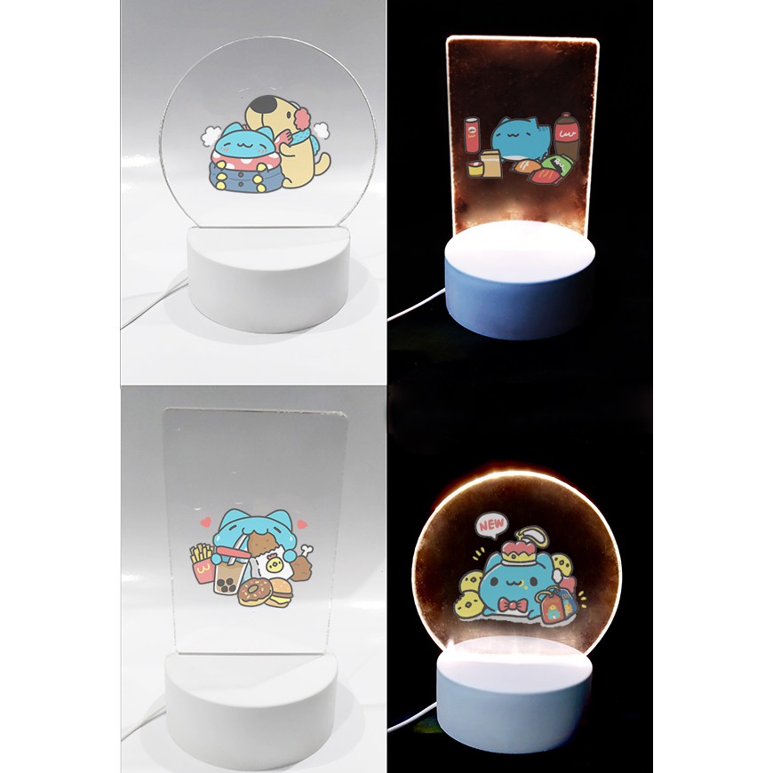 Đèn Led 3D mèo capoo DLI27 Đèn Ngủ 3D Sáng Tạo cute dễ thương