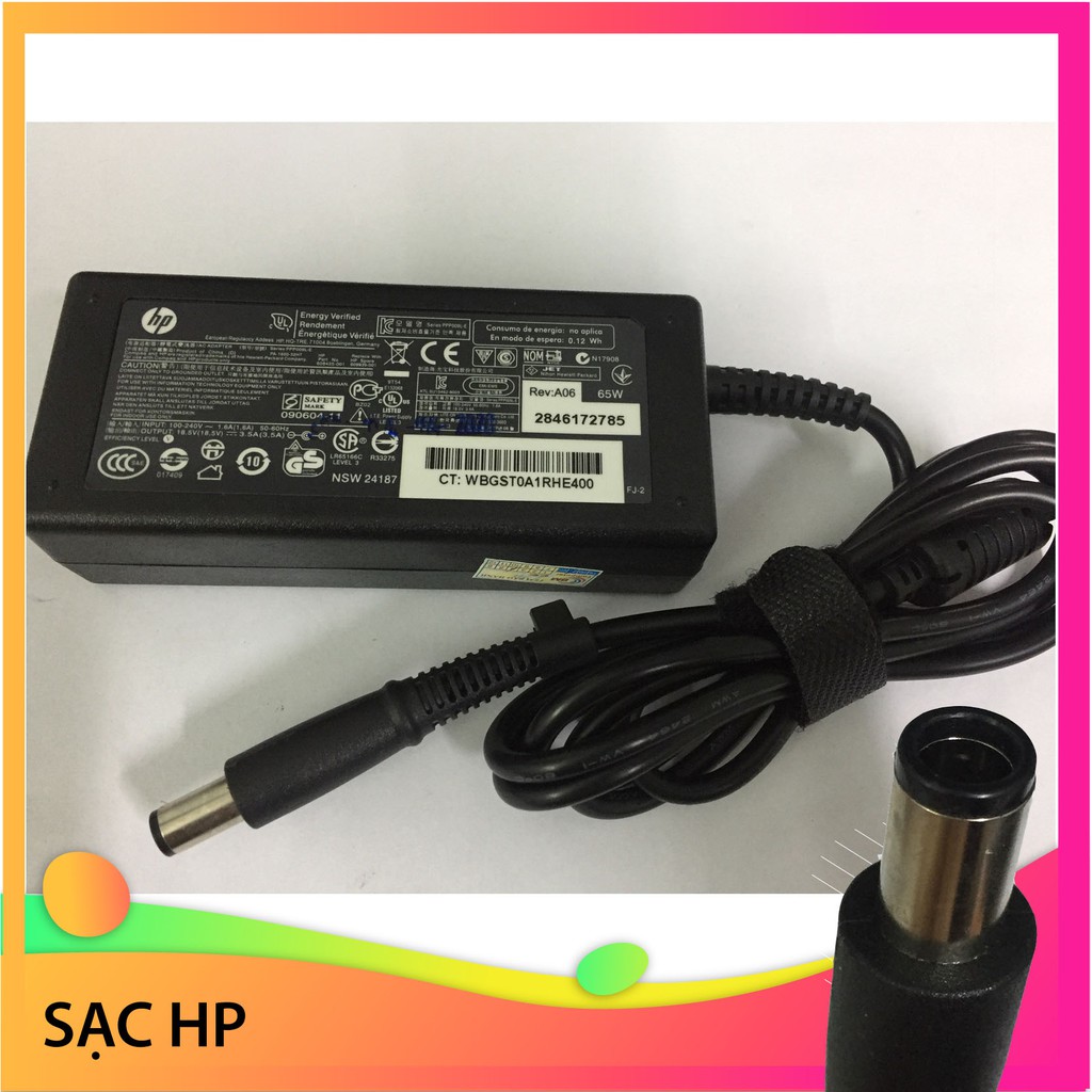 Sạc laptop HP Zin chân kim to/nhỏ/thường 19v-4.74a/ 19.5v-3.33a/ 18.5v-3.5a tặng kèm dây nguồn