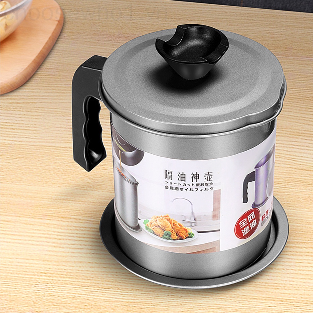 Bình Lọc Dầu Bằng Thép Không Gỉ Dung Tích Lớn Có Nắp Đậy Tiện Dụng Cho Nhà Bếp 1