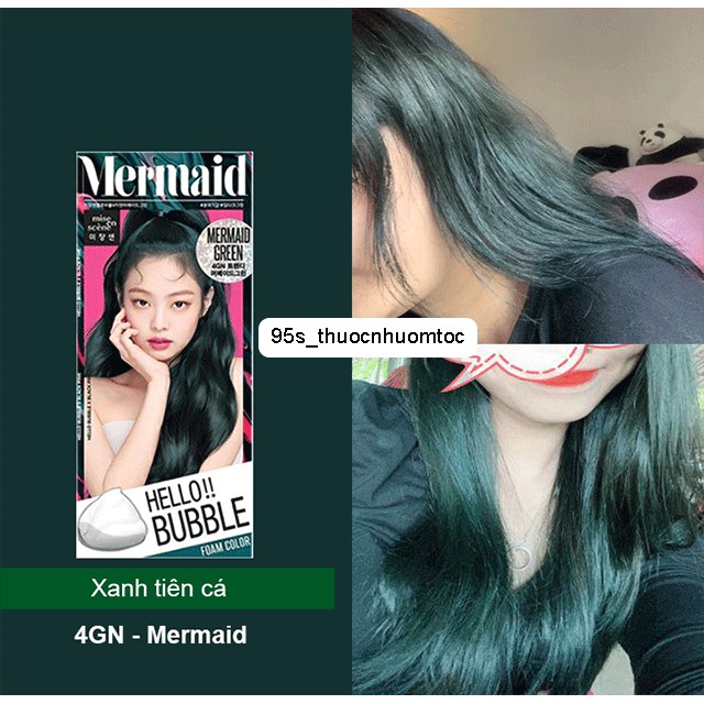 [SẴN_MÀU XANH RÊU KHÓI TIÊN CÁ 4GN] Thuốc Nhuộm Tóc Blackpink Hello Bubble màu Mermaid 4GN Hàn Quốc Chính Hãng