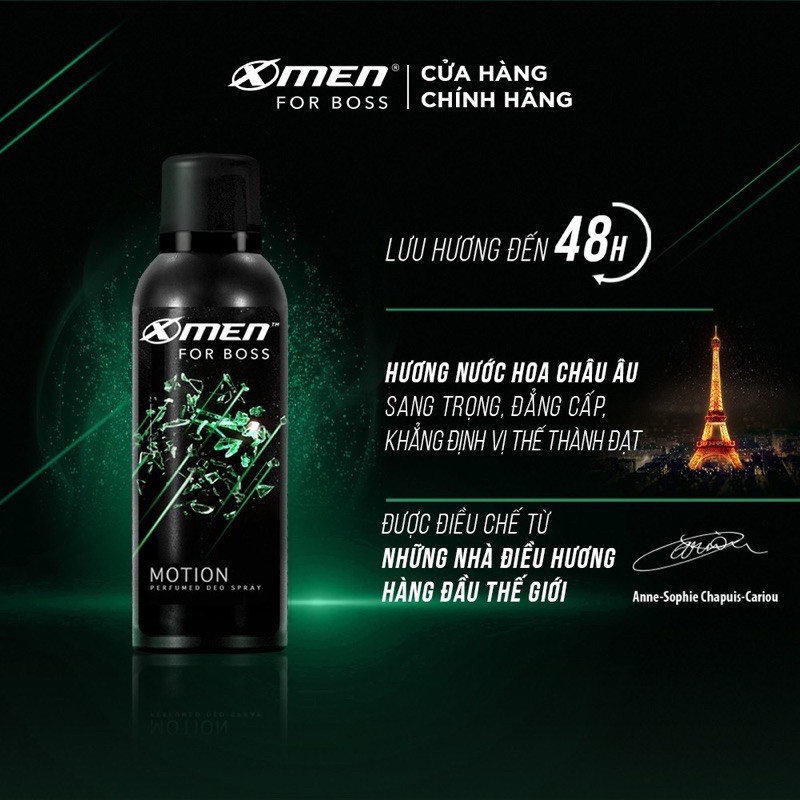 Xịt khử mùi X-Men for Boss 150ml Intense , Luxury , Motion , Legend hương nước hoa -  Xmen đàn ông đích thực