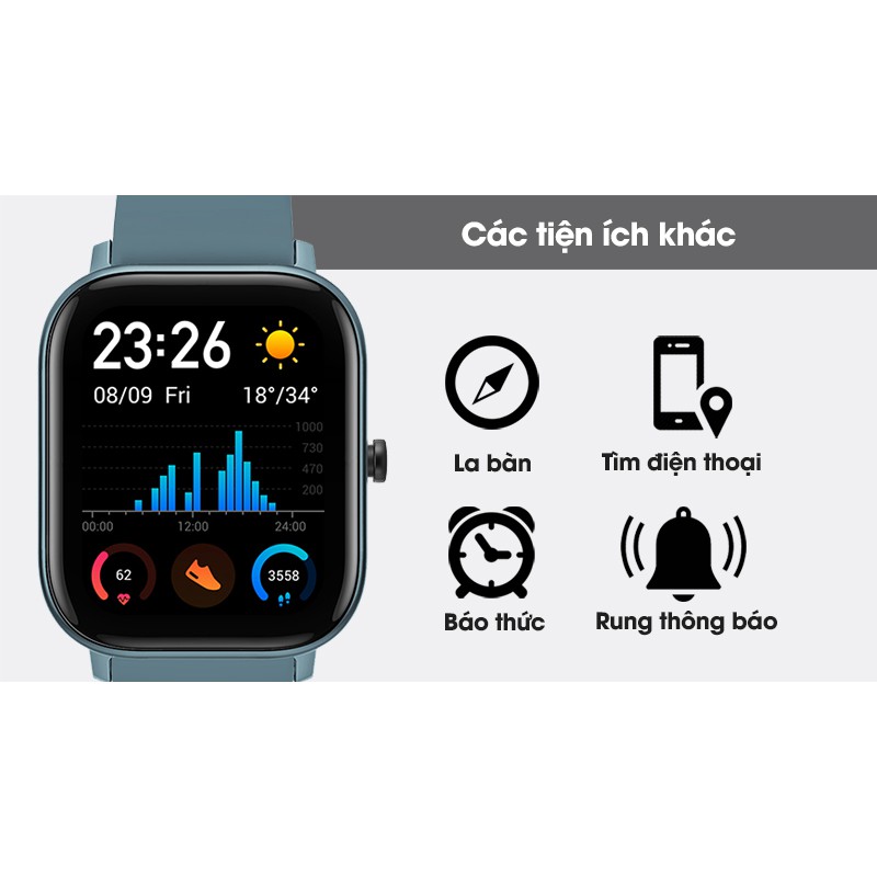 Đồng Hồ Thông Minh Theo Dõi Sức Khỏe Xiaomi Amazfit GTS - Hàng Chính Hãng - Bảo hành 12 tháng