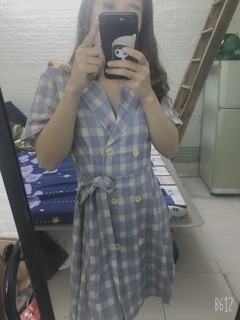[ SẴN ĐỦ SIZE ] Váy cổ vest thắt eo lên dáng chuẩn luôn ạ( có ảnh thật )