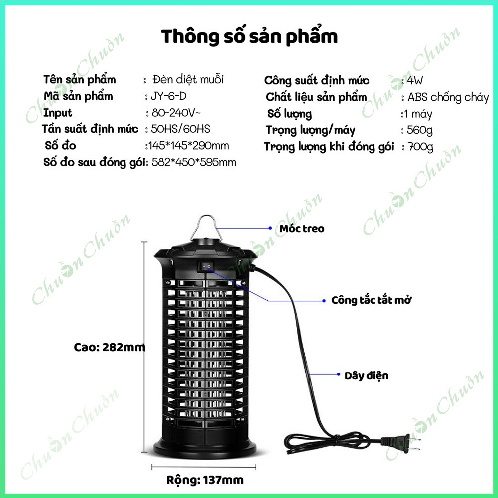 Đèn bắt muỗi Chuồn Chuồn 11W hiệu quả bảo hành 2 năm bóng máy băt muỗi model đuổi chống diệt côn trùng