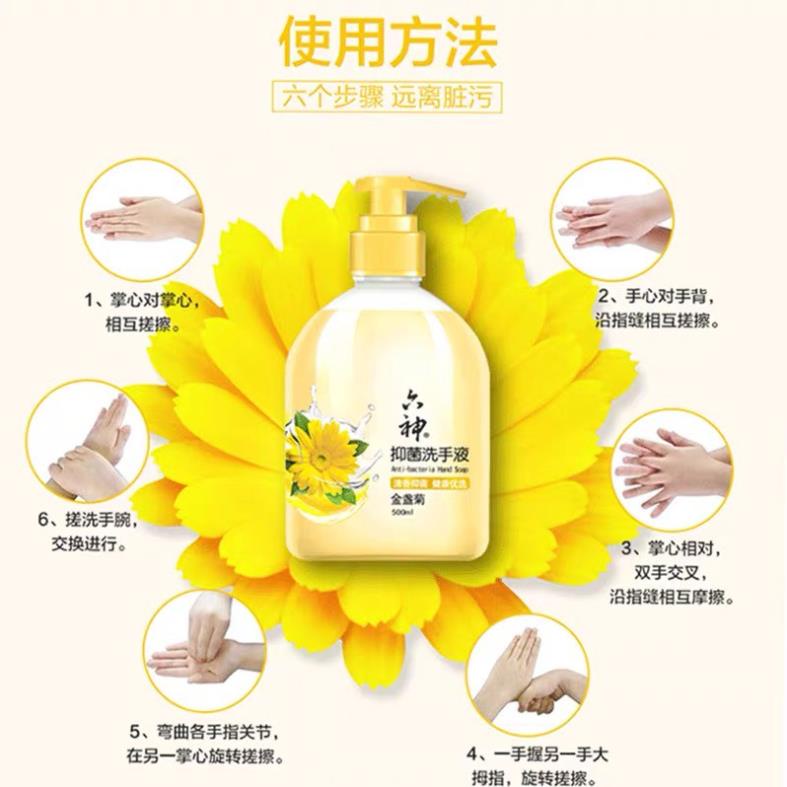 Dung dịch sát khuẩn  rửa tay Liushen diệt khuẩn Anti - Bacterial dung tích 500ml