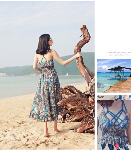 Sale - Set Bikini 3 Mảnh Nữ Phối Maxi Biển Cực Đẹp | BigBuy360 - bigbuy360.vn