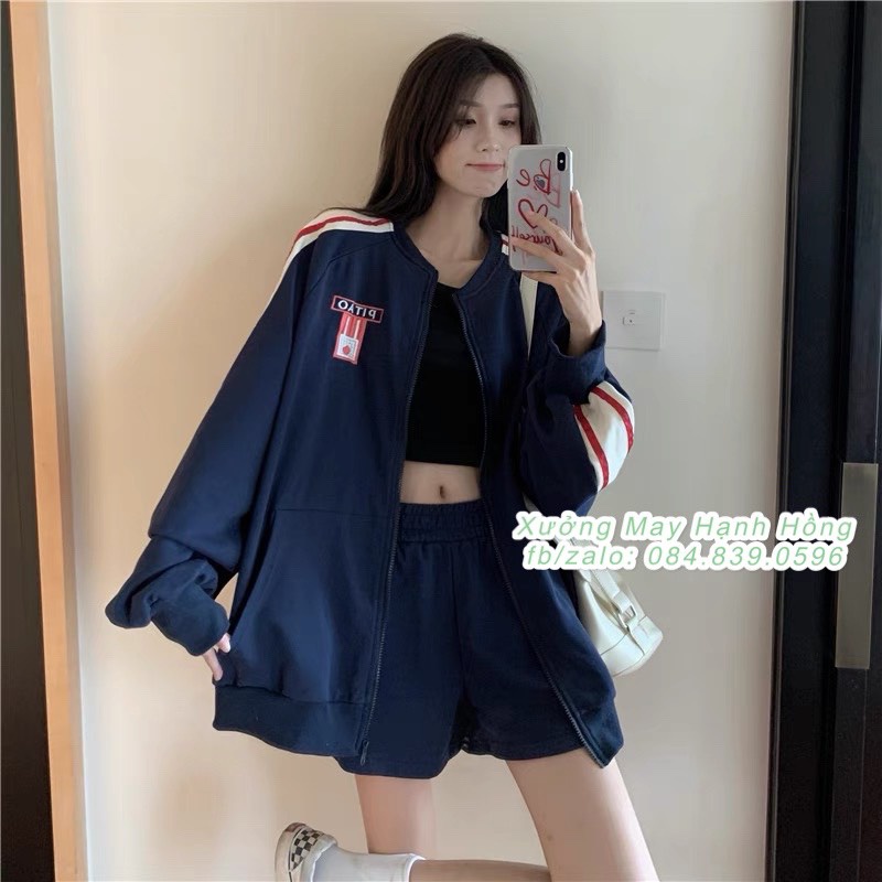 Áo khoác nỉ Pitao, Áo Sweater form rộng kiểu dáng Hàn Quốc - Xưởng May Hạnh Hồng | BigBuy360 - bigbuy360.vn