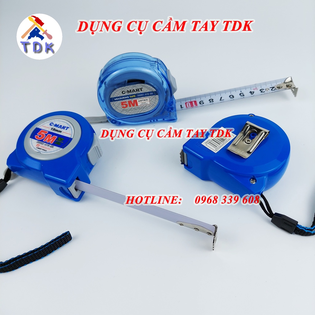 Thước cuộn 5M, thước rút D0002 - D0007 chính hãng C-Mart