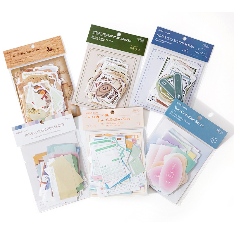 Set 100 Giấy Dán Trang Trí Sổ Lưu Niệm Phong Cách Vintage