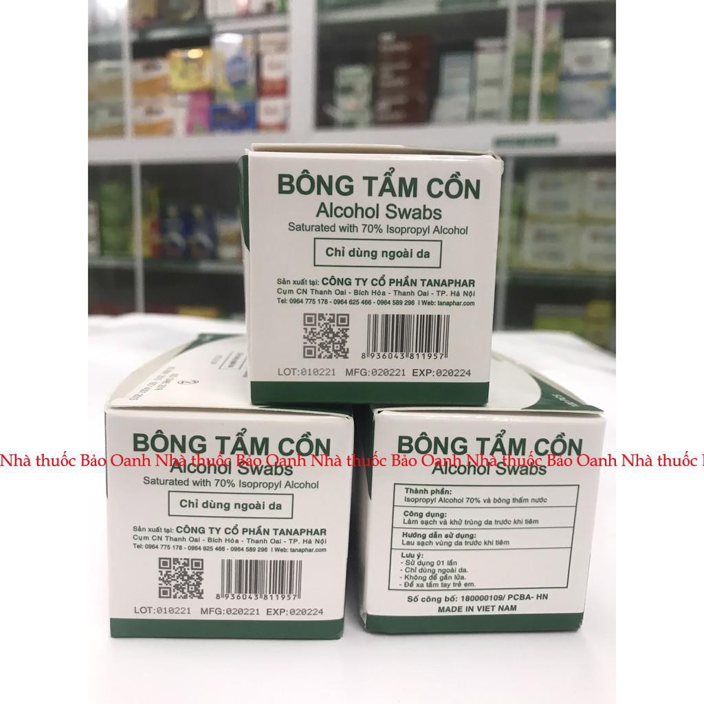 Bông tẩm cồn sát trùng TANAPHAR - Bông cồn khô