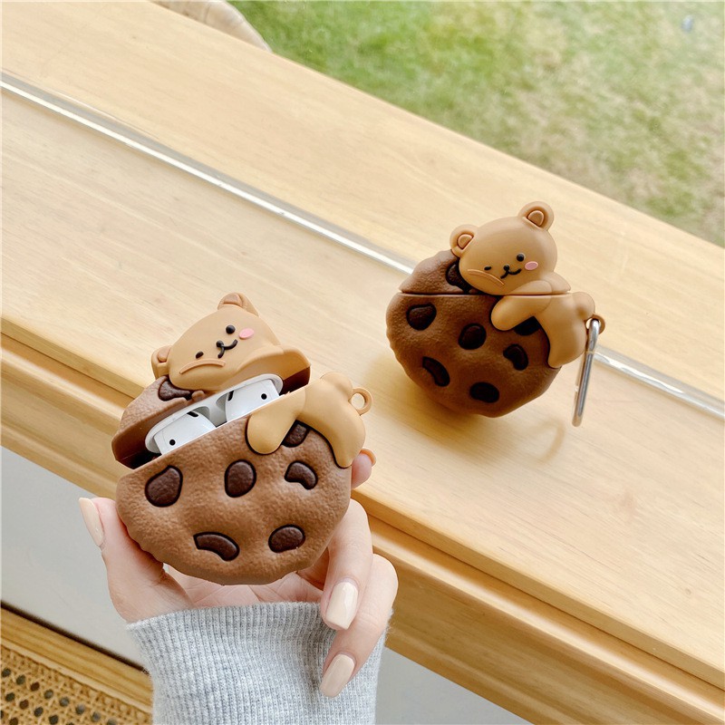 Cute Cartoon koala Cookies AirPods 1 2 pro soft silicone biscuits AirPods Cover