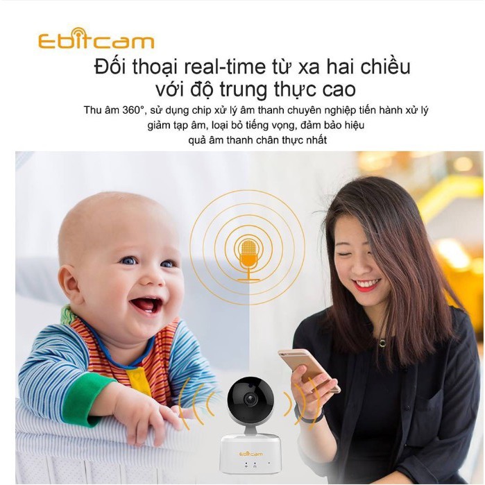 Camera WIFI EBITCAM E2 HD 720P [Chính Hãng - Bảo Hành 24 tháng]