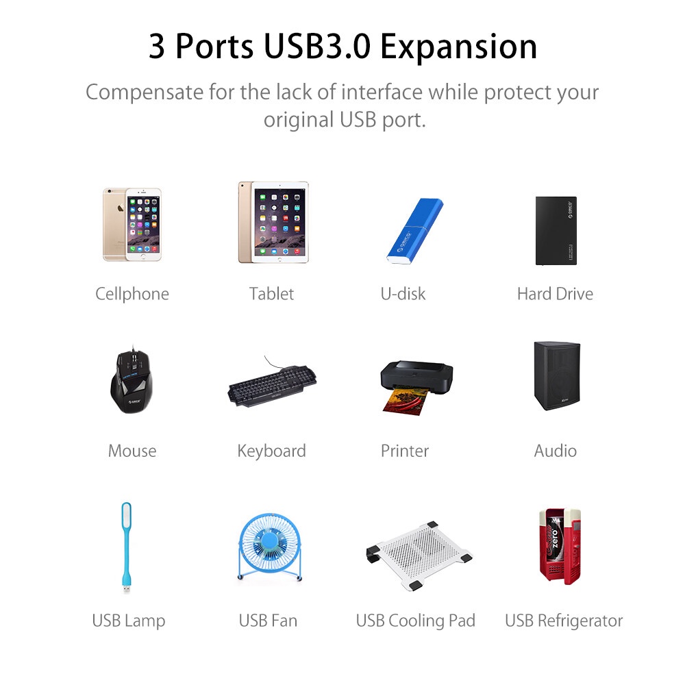 Dock Kiêm Giá Đỡ Máy Tính Bằng Hộp Kim Nhôm Orico ANS6 - Cổng USB 3.0 X 3, 1 HDMI, 1 Cổng Lan RJ45, 1 Cổng 3.5 và 1 MIC