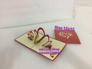 Combo 5 thiệp nổi -love - (size 12x12 vaf 10x15 )- Thiệp 3D