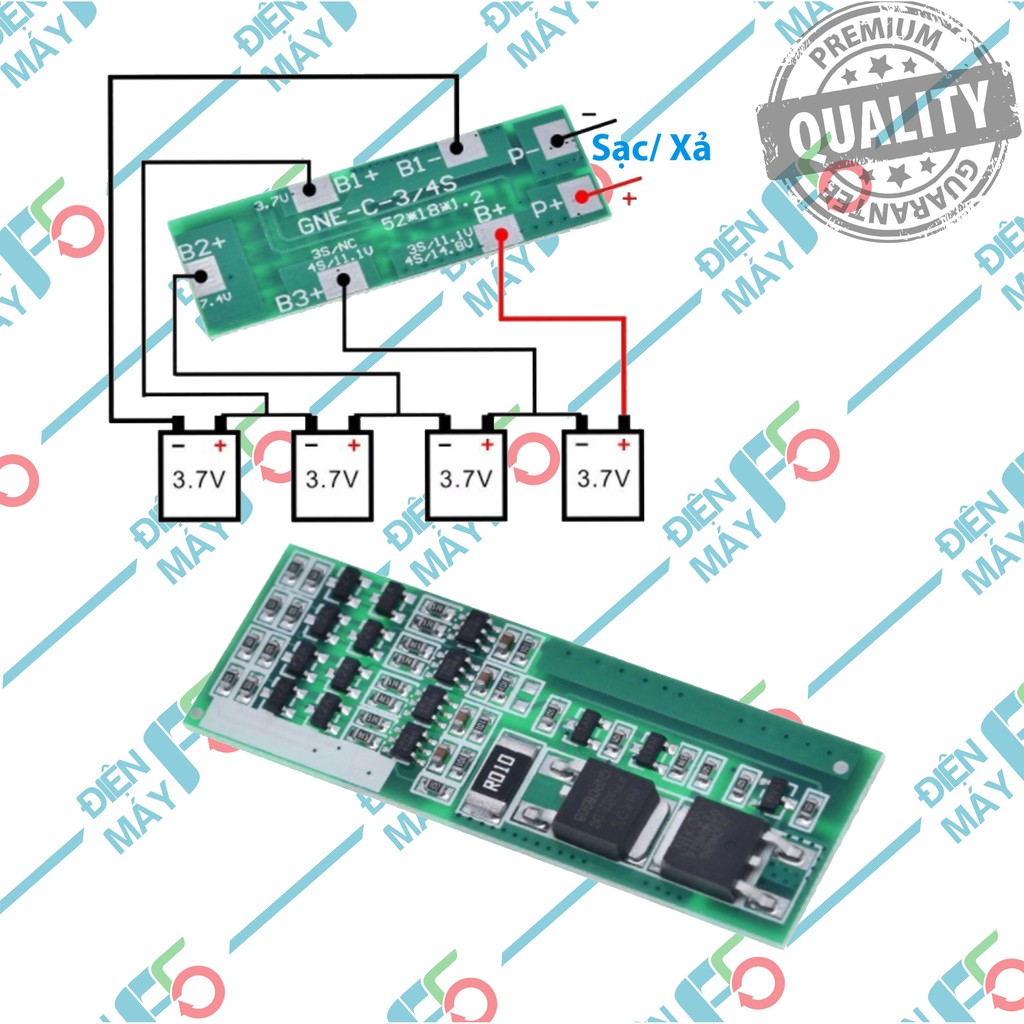 DMF5 Mạch sạc và bảo vệ cell pin Li-ion  4S 14.4V - 8A