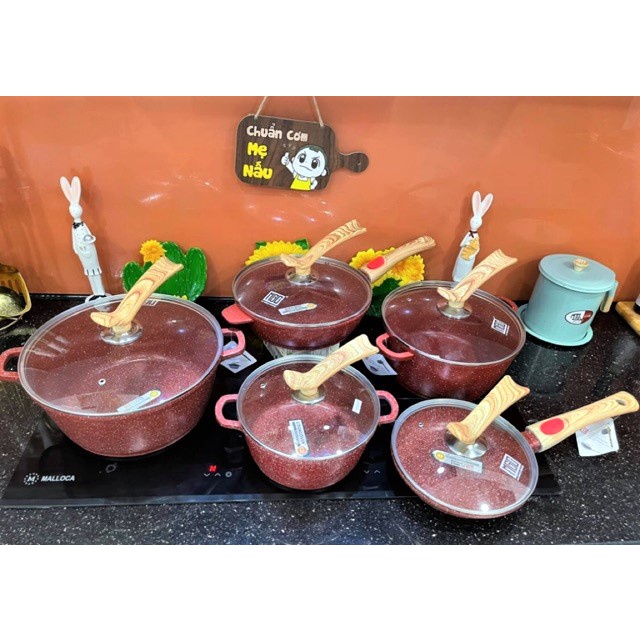 Nồi chảo đá Granite MGC màu đỏ cao cấp