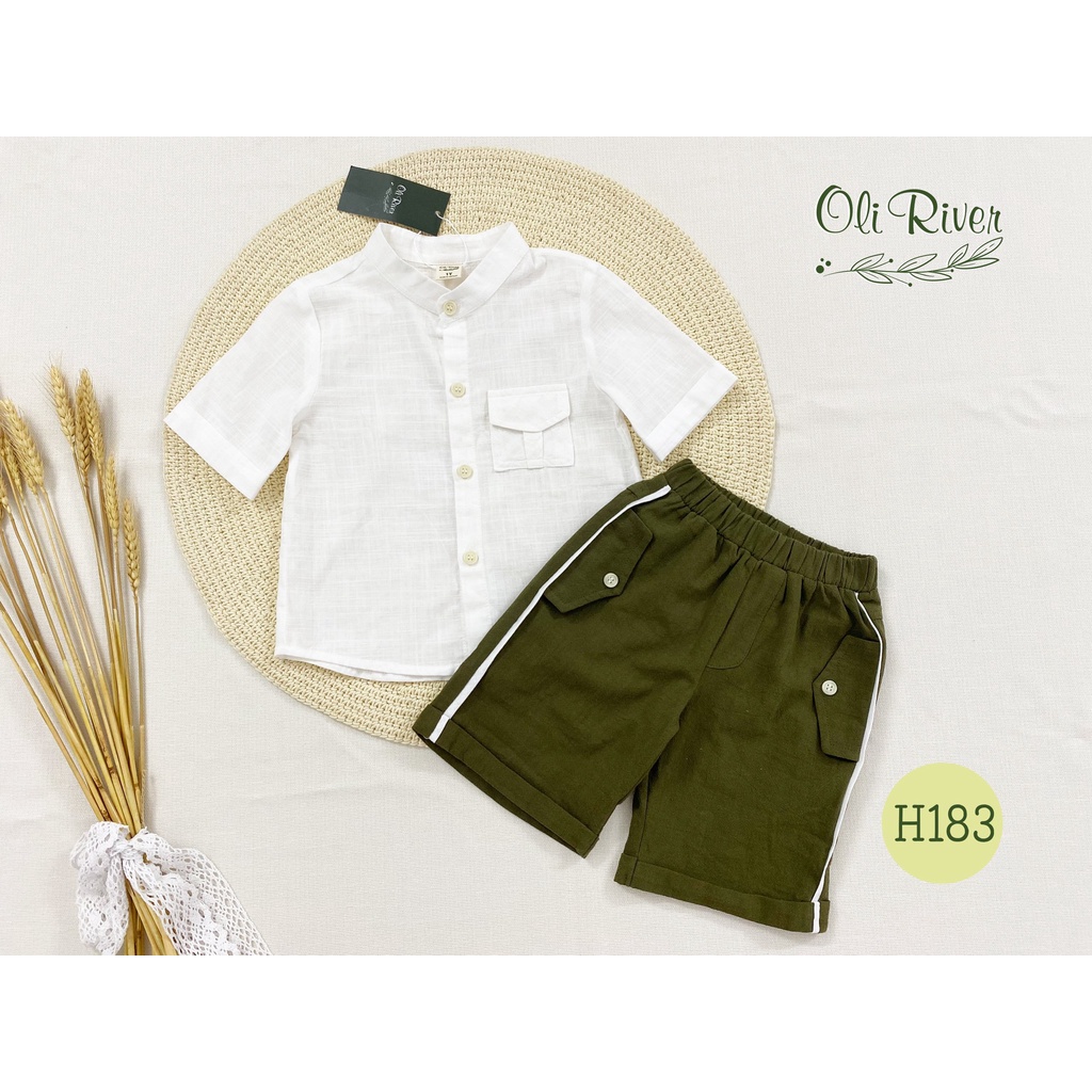 set sơ mi trắng phối quần rêu