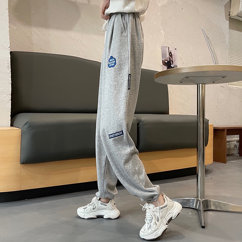 Quần Vải Ống Rộng Nam Nữ Unisex Quần Jogger Thể Thao Ulzzang Dây Rút Ở Gấu Quần