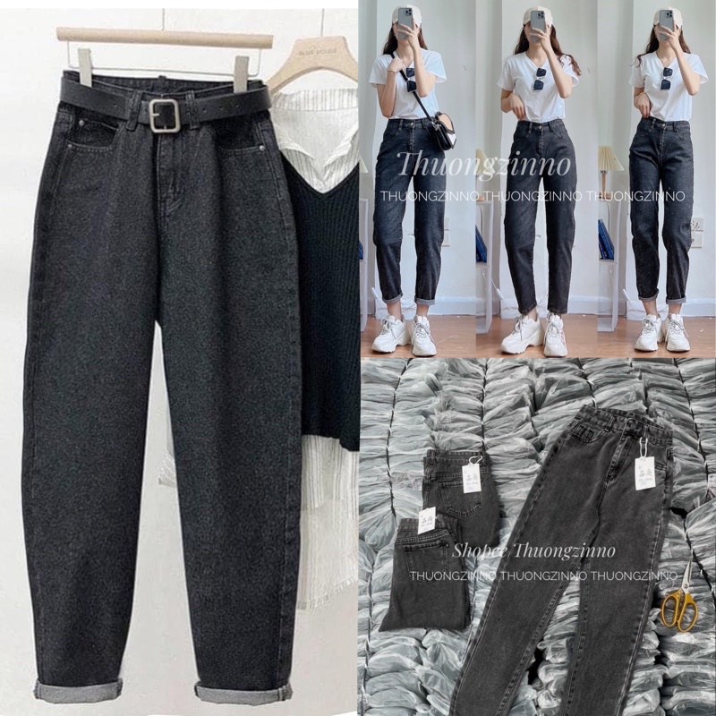 [HOT Baggy Rộng  ]Quần Jean Baggy ĐEN KHÓI ống to co dãn tốt cạp cao , quần bò Baggy chất Jean Quảng Châu siêu đẹp