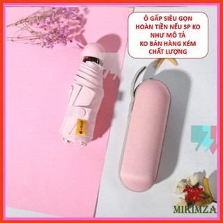 Ô dù che mưa, che nắng siêu gấp gọn, chông tia uv kèm hộp kéo khóa mkz119 -- dr