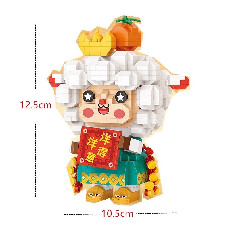 Đồ chơi xếp hình mô hình lắp ráp Nhân Vật Hoạt Hình Chúc Tết 2024 by loz Nanoblocks