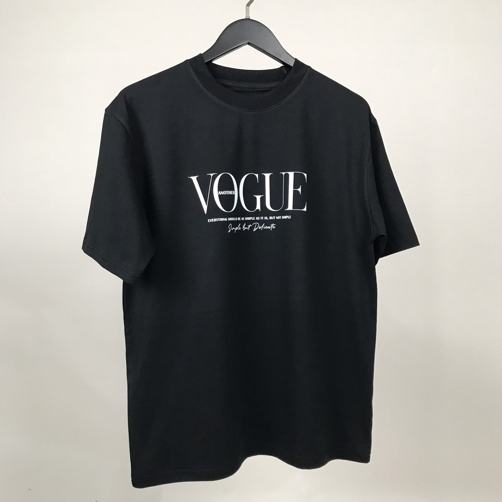 Áo thun tay lỡ nam nữ in chữ VOGUEE , Vải Cotton Form Oversize - SELECTED.STORE