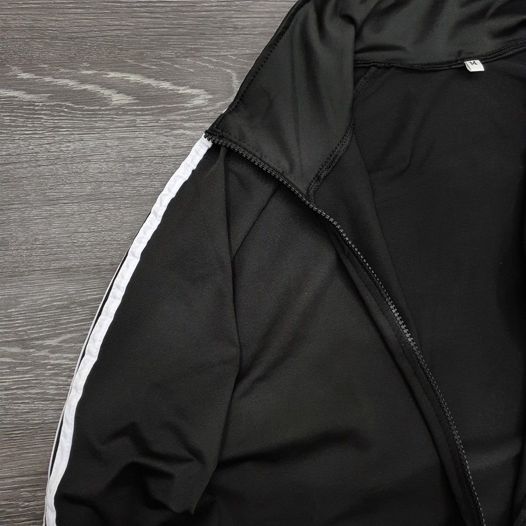 Áo khoác thể thao Nam, Nữ Vải PoLy Cao Cấp , Sọc Tay , Xỏ Ngón che Nắng