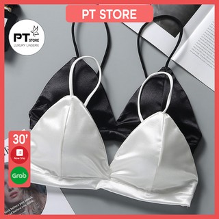 Áo Bra Satin Bóng Trơn Dây Mảnh,mã A36