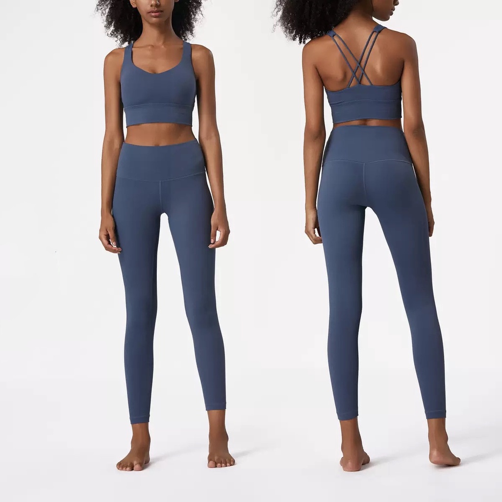 Set trang phục thể thao gồm áo lót nâng ngực và quần legging lưng cao dành cho tập yoga